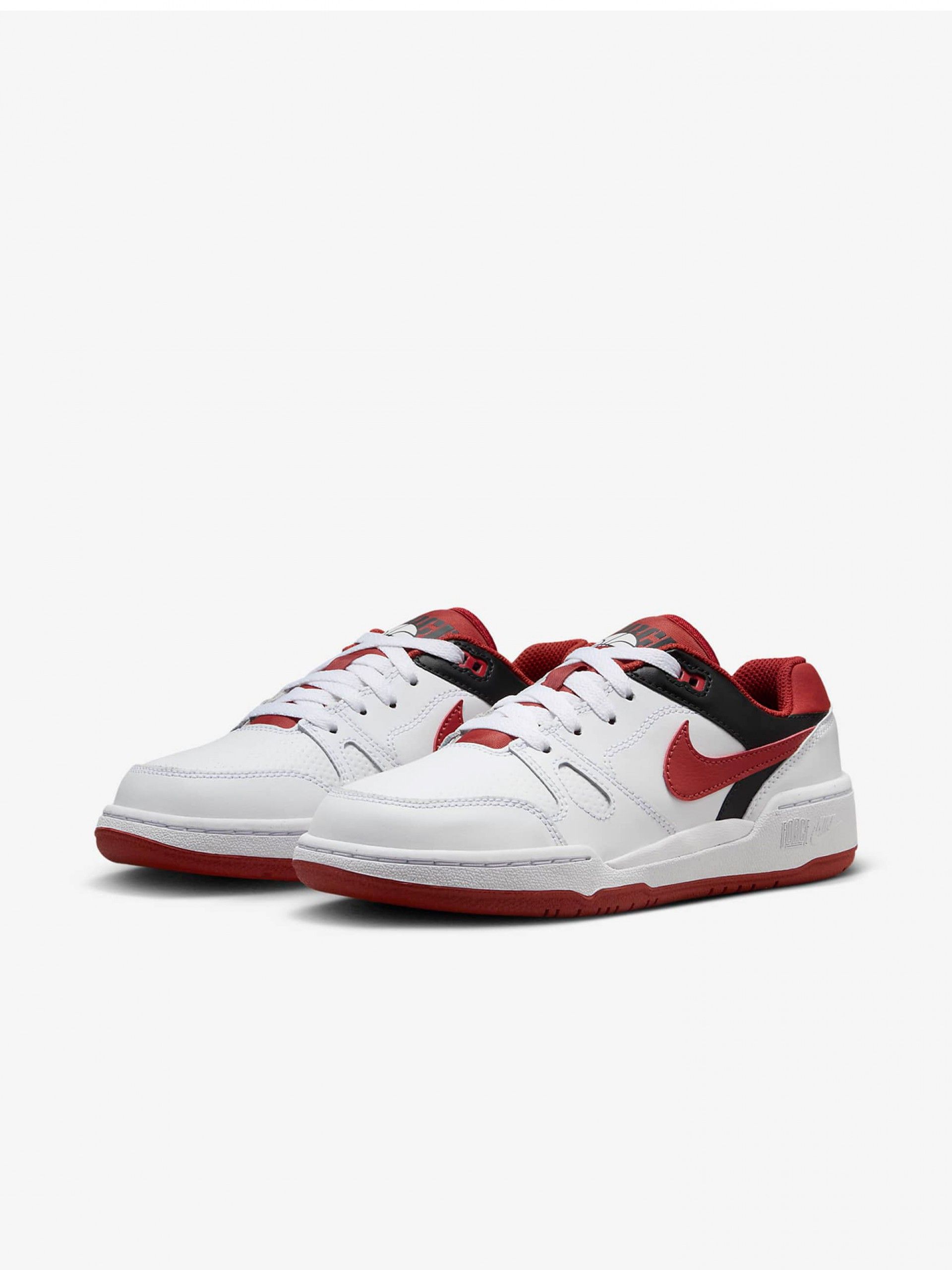 Sapatilhas Nike Full Force Low Junior Brancas e Vermelhas
