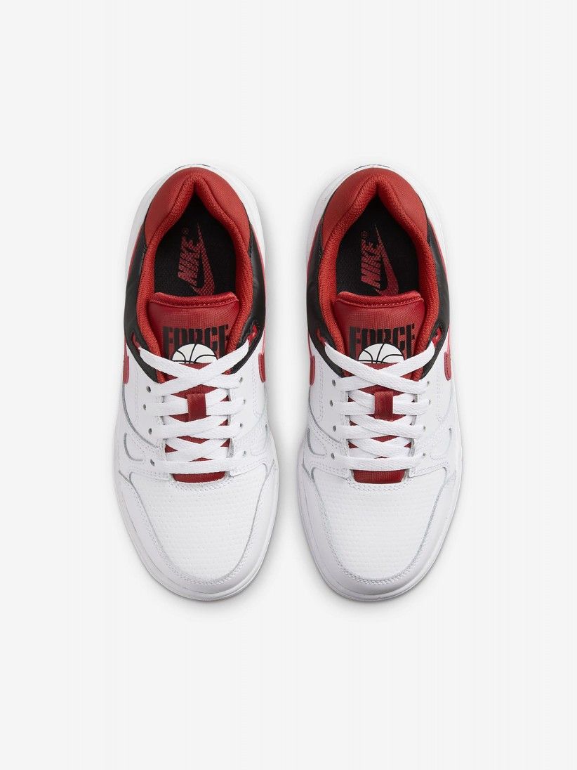 Sapatilhas Nike Full Force Low Junior Brancas e Vermelhas