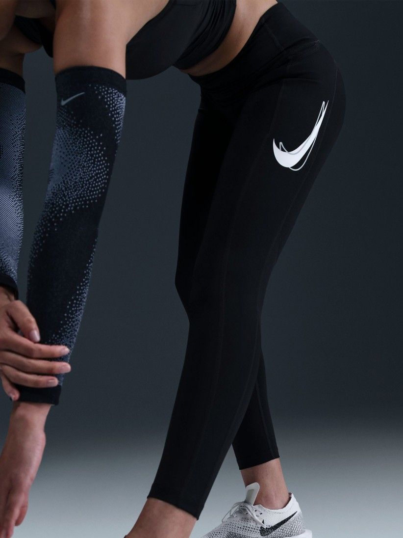 Leggings Nike Dri-FIT Fast Mid-Rise 7/8 Negros Para Mujer