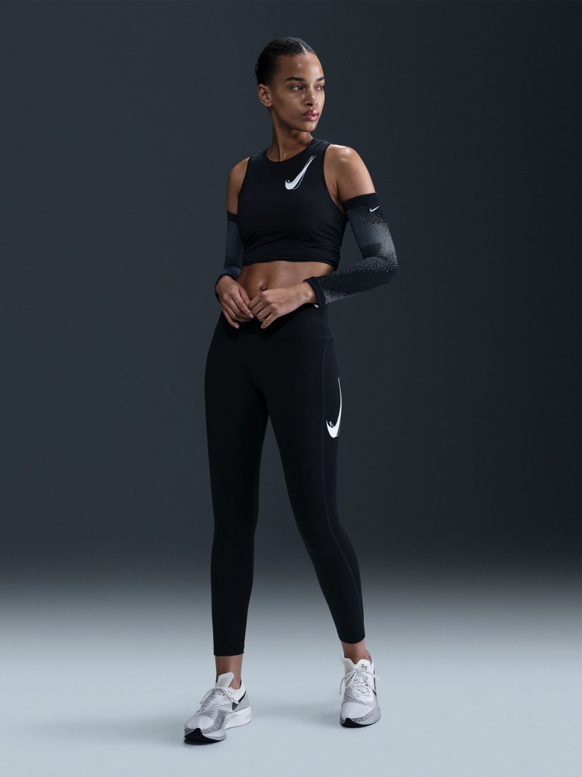 Leggings Nike Dri-FIT Fast Mid-Rise 7/8 Negros Para Mujer