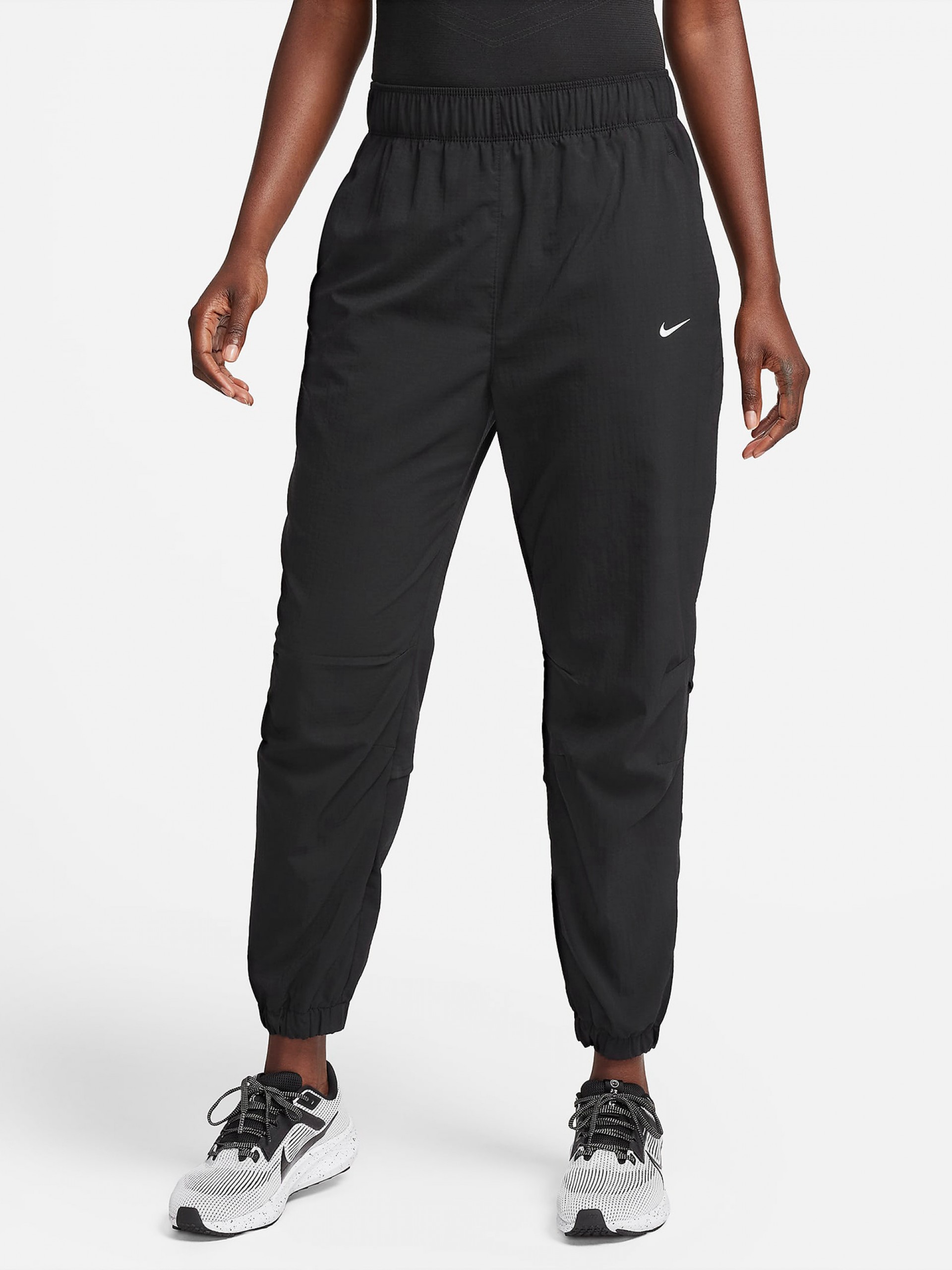 Calças de Running Nike Dri-FIT Fast Mid-Rise 7/8 Pretas Para Mulher
