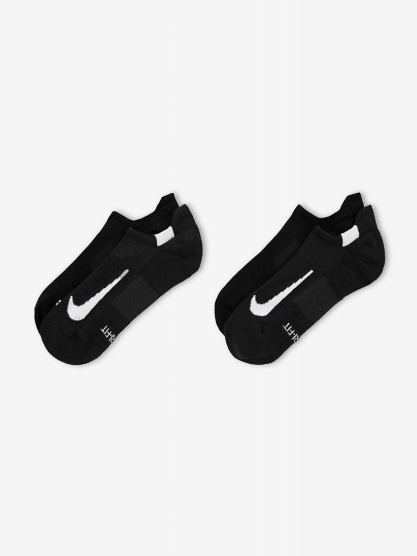 Calcetines de Running Nike Multiplier No-Show Negros (2 Pares)