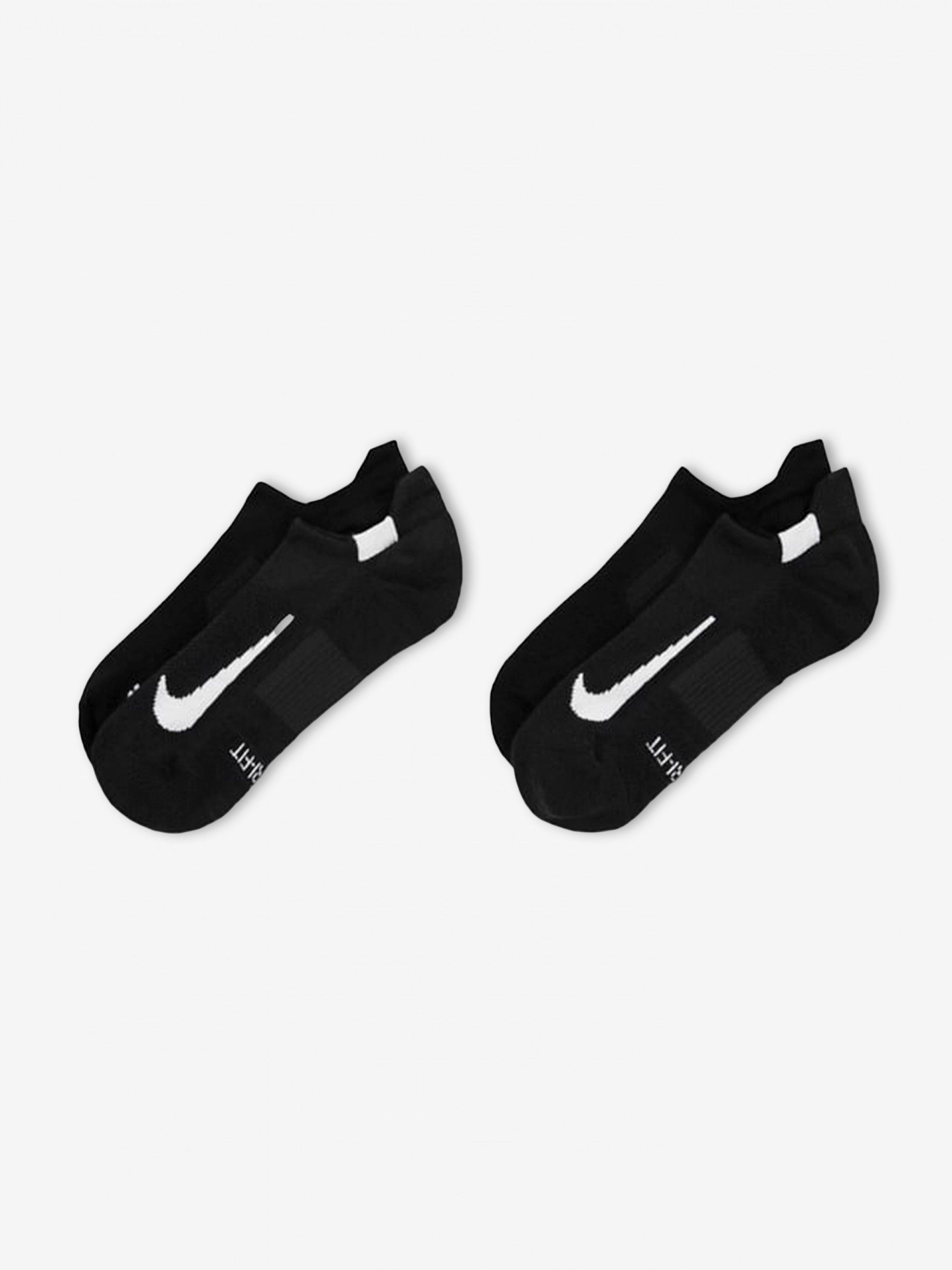 Meias de Running Nike Multiplier No-Show Pretas (2 Pares)