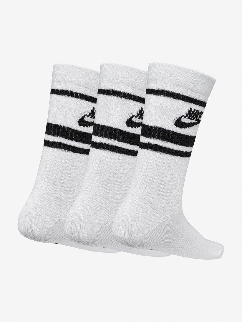 Meias Nike Sportswear Dri-FIT Everyday Essential Brancas e Pretas (3 Pares)