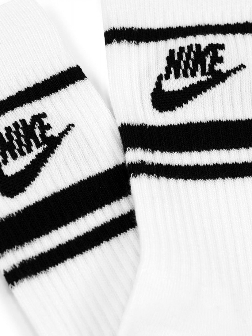 Meias Nike Sportswear Dri-FIT Everyday Essential Brancas e Pretas (3 Pares)