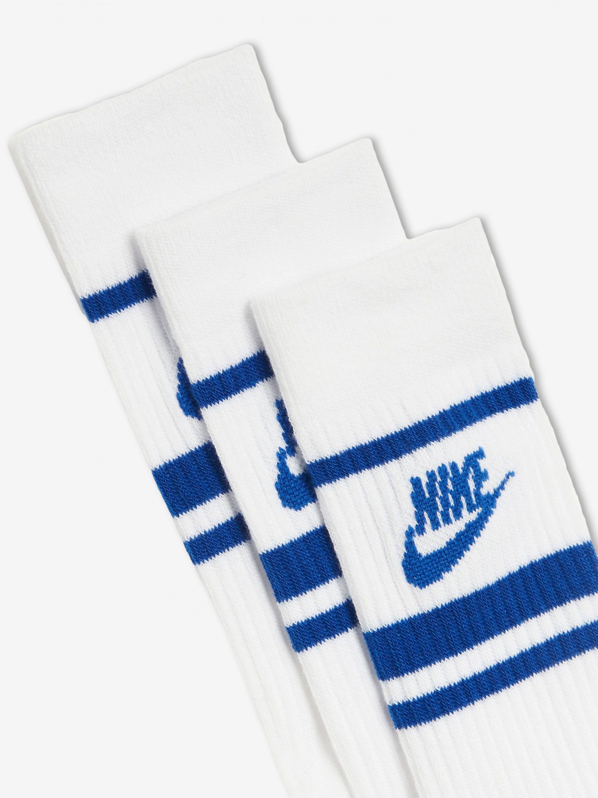 Nike Sportswear Dri-FIT Everyday Essential White and Blue Socks (3 Pairs)