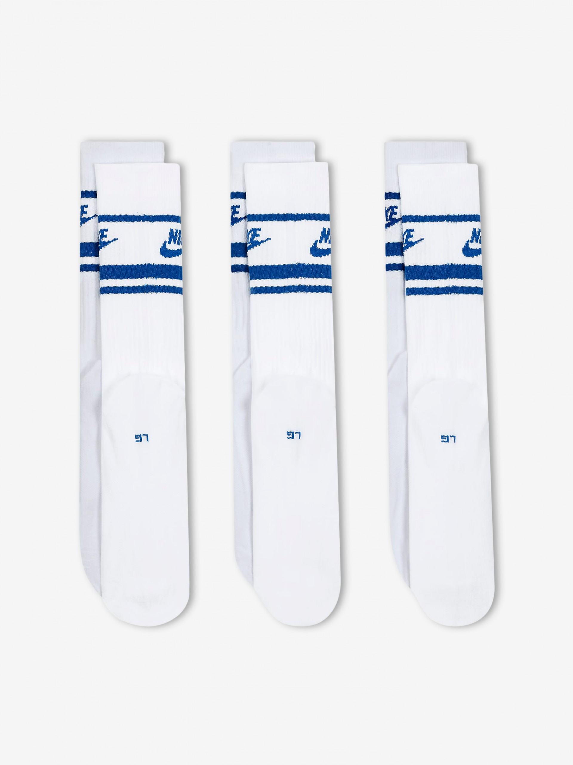 Nike Sportswear Dri-FIT Everyday Essential White and Blue Socks (3 Pairs)