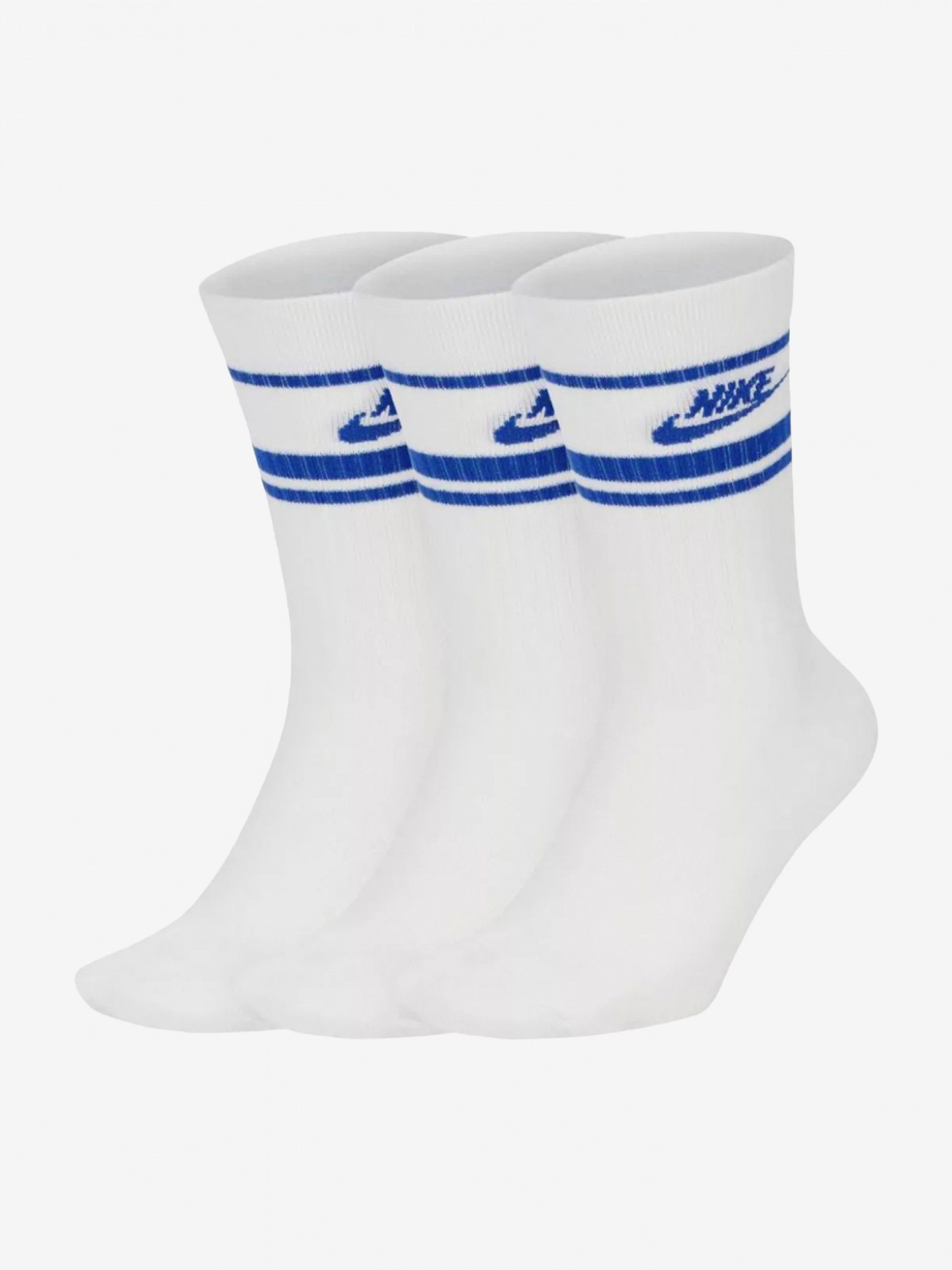 Nike Sportswear Dri-FIT Everyday Essential White and Blue Socks (3 Pairs)