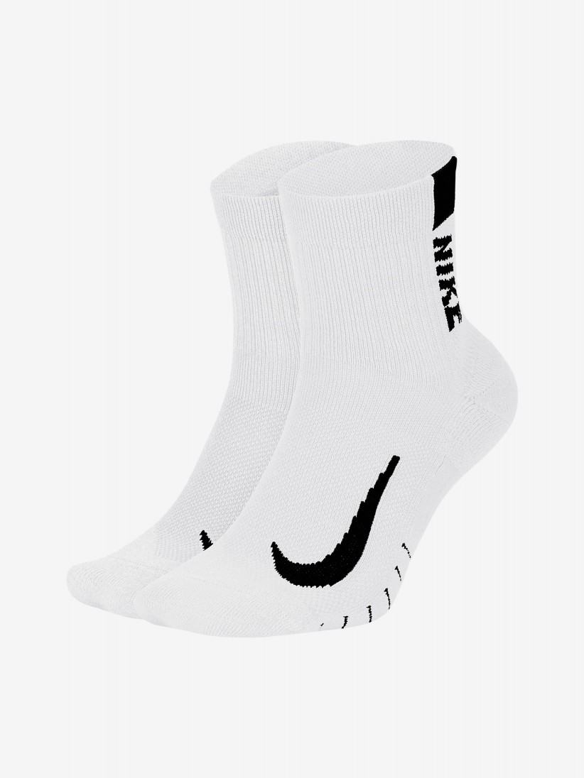 Nike Multiplier White Ankle Running Socks (2 Pairs)
