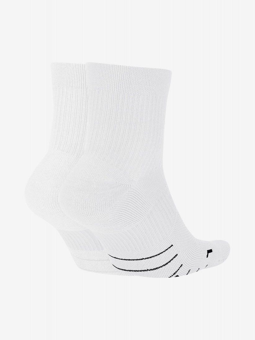 Nike Multiplier White Ankle Running Socks (2 Pairs)