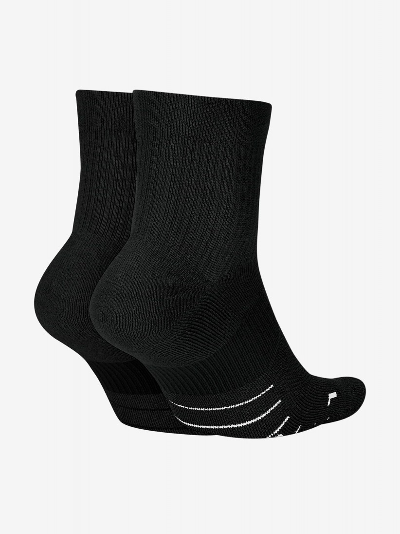 Nike Multiplier Black Ankle Running Socks (2 Pairs)