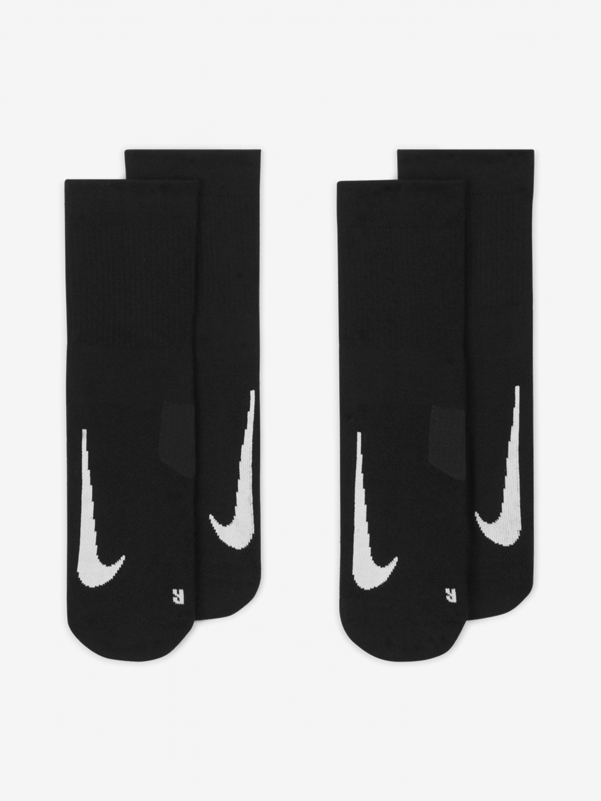 Nike Multiplier Black Ankle Running Socks (2 Pairs)