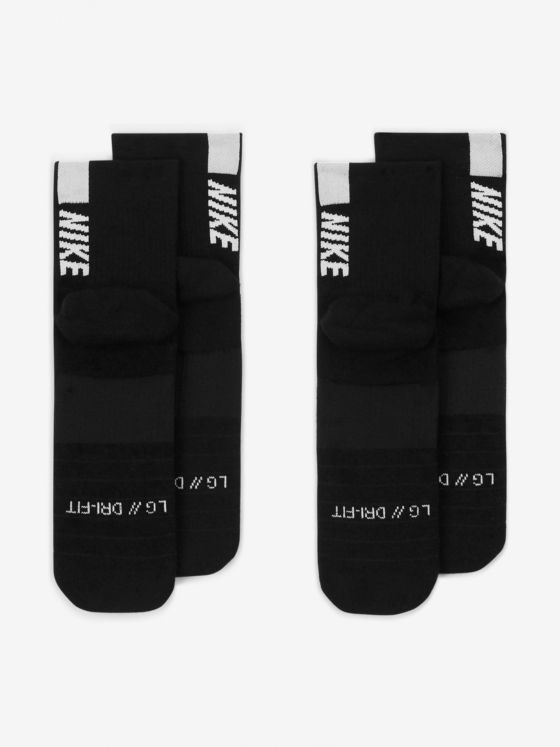 Nike Multiplier Black Ankle Running Socks (2 Pairs)