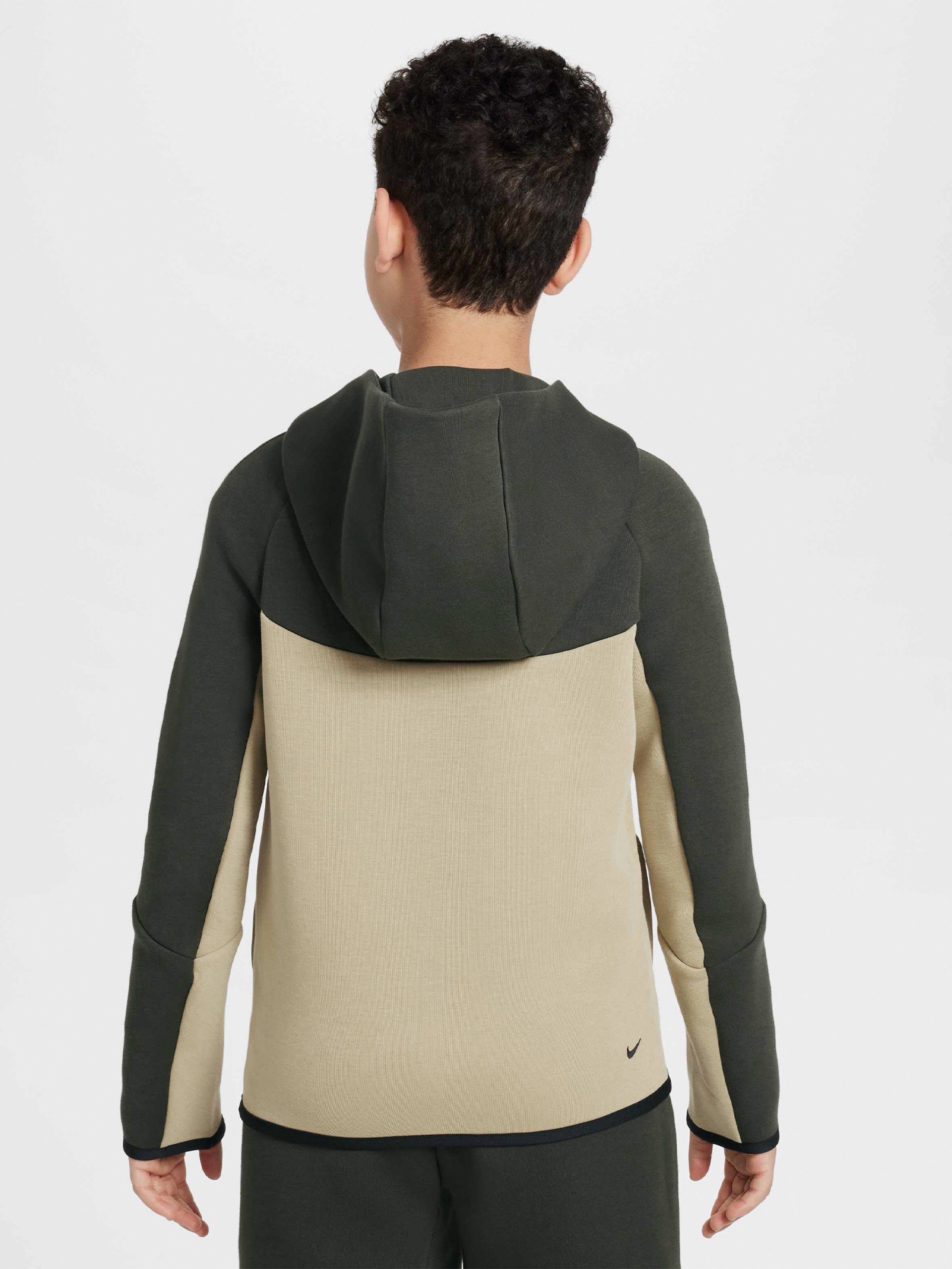 Chaqueta Nike Sportswear Tech Fleece Junior Beige y Verde