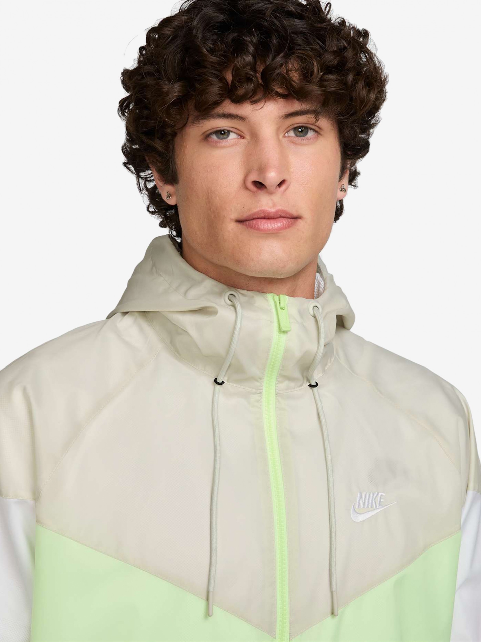 Casaco Corta-Vento com Capuz Nike Heritage Sportswear Windrunner Verde e Cinzento Para Homem