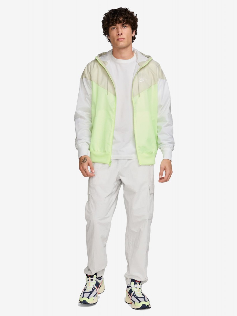 Casaco Corta-Vento com Capuz Nike Heritage Sportswear Windrunner Verde e Cinzento Para Homem