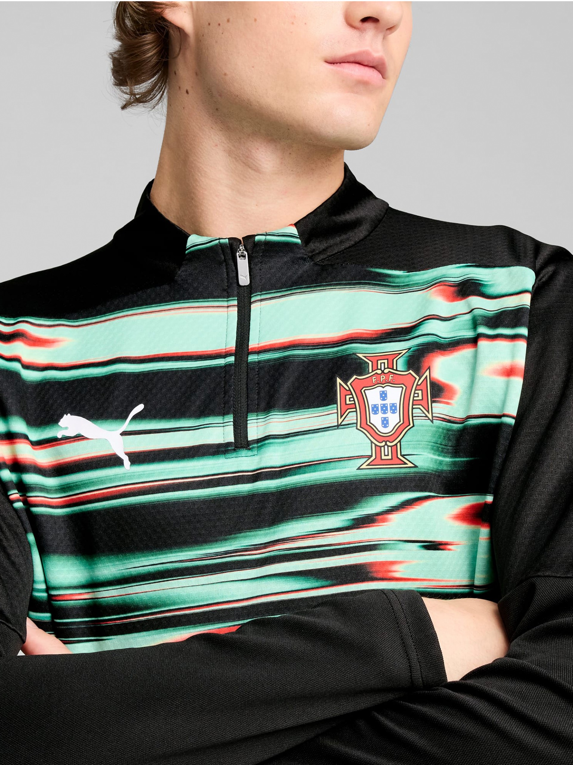 Camisola com Fecho Puma Portugal Aquecimento 2025