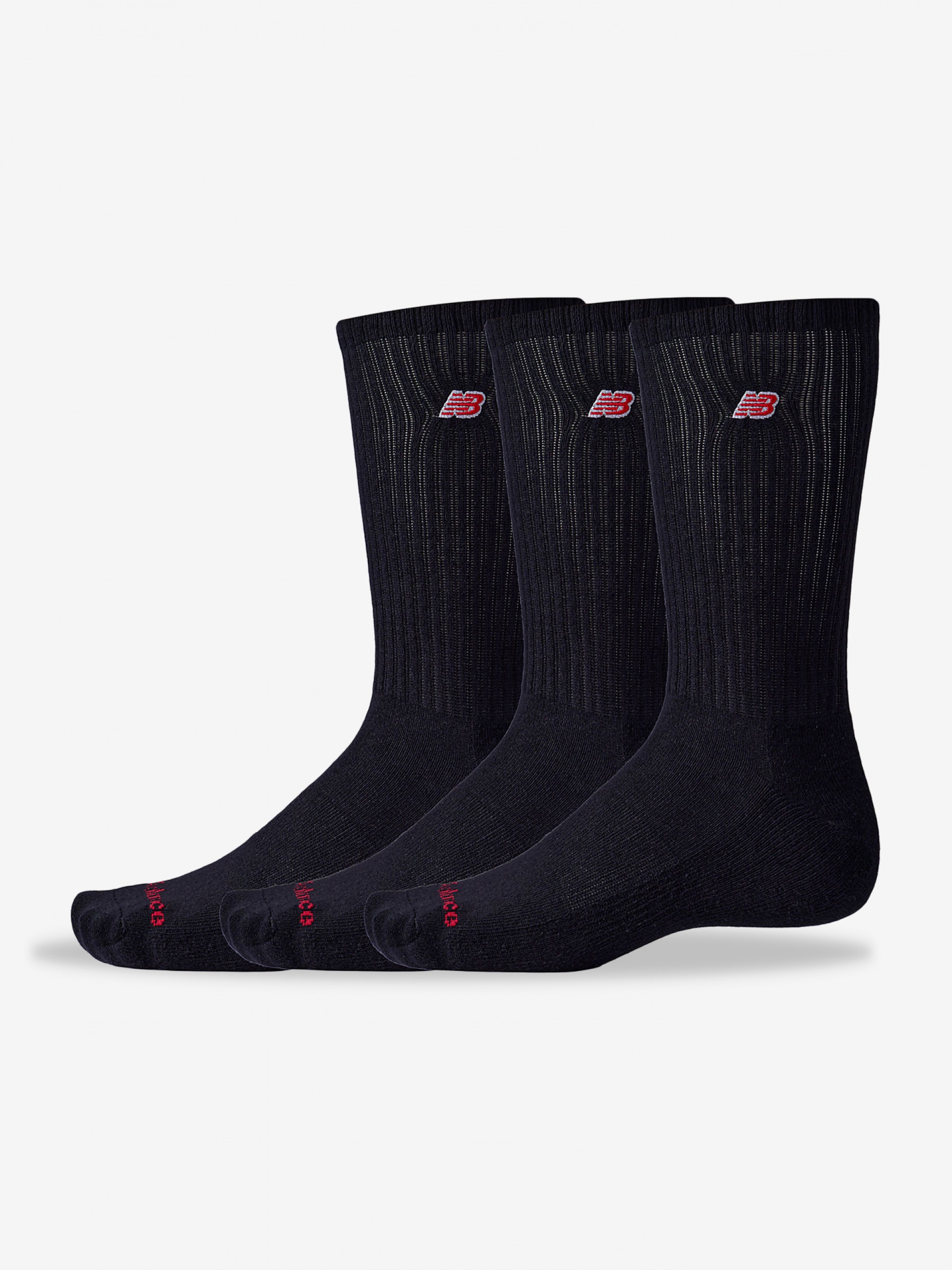 Calcetines New Balance Patch Logo Crew Negros (3 Pares)
