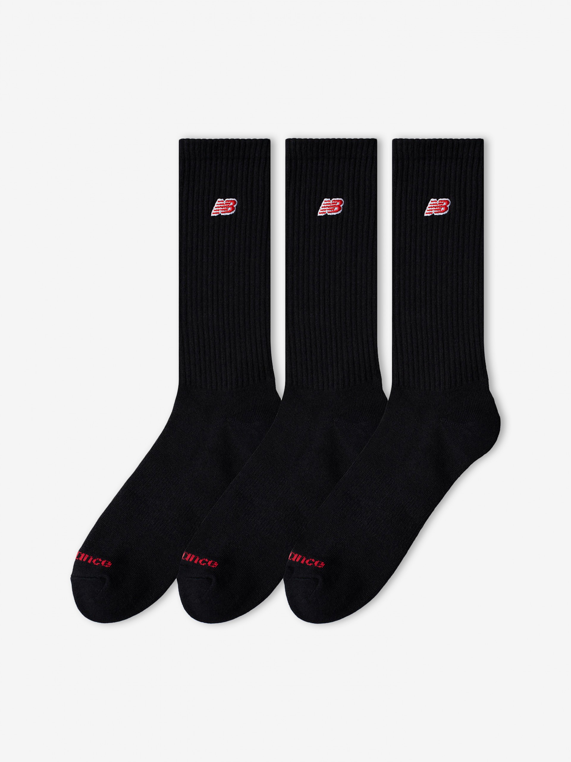 Calcetines New Balance Patch Logo Crew Negros (3 Pares)
