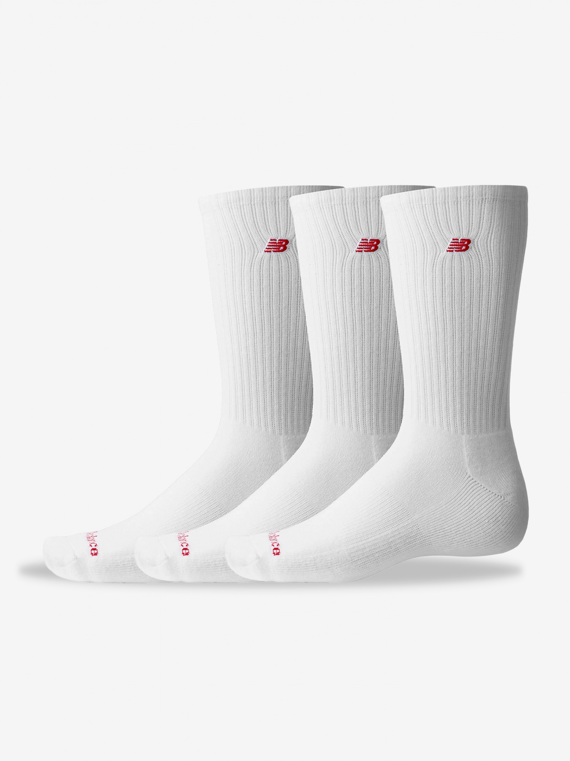 New Balance Patch Logo Crew White Socks (3 Pairs)