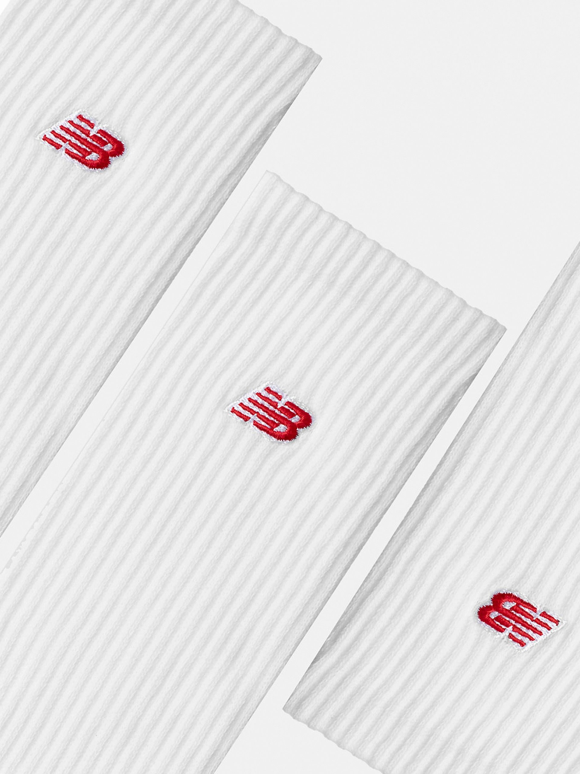 New Balance Patch Logo Crew White Socks (3 Pairs)