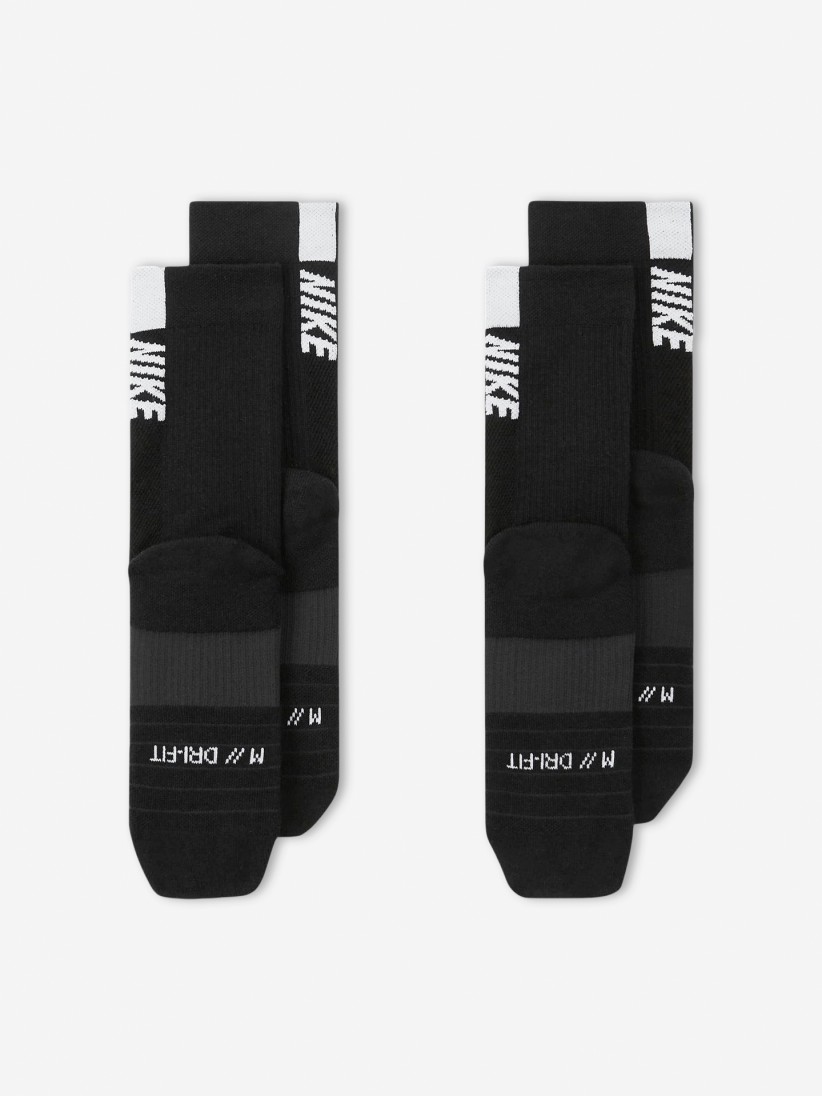 Calcetines de Running Nike Multiplier Crew Negros (2 Pares)