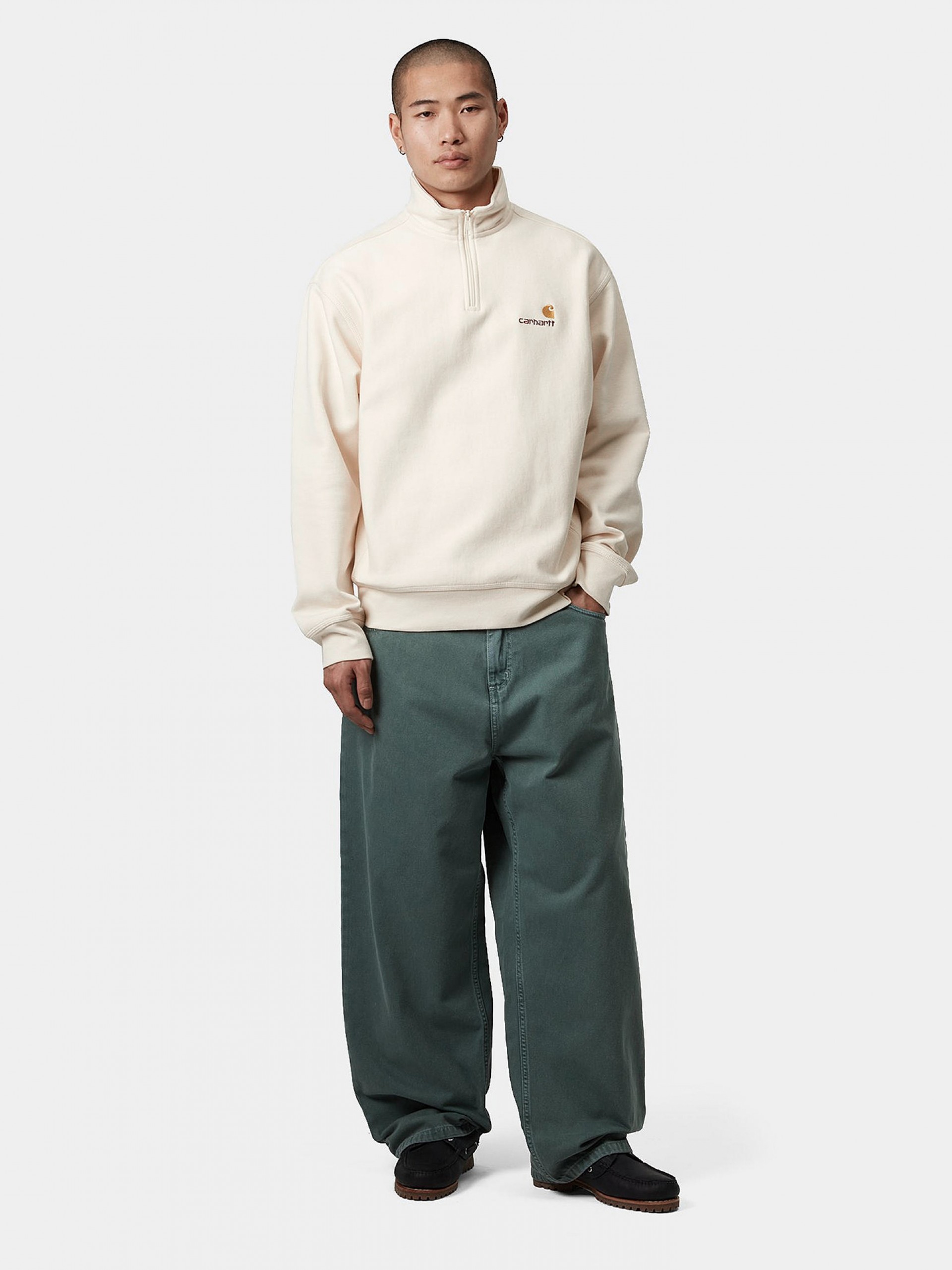 Camisola com Fecho Carhartt WIP American Script Bege