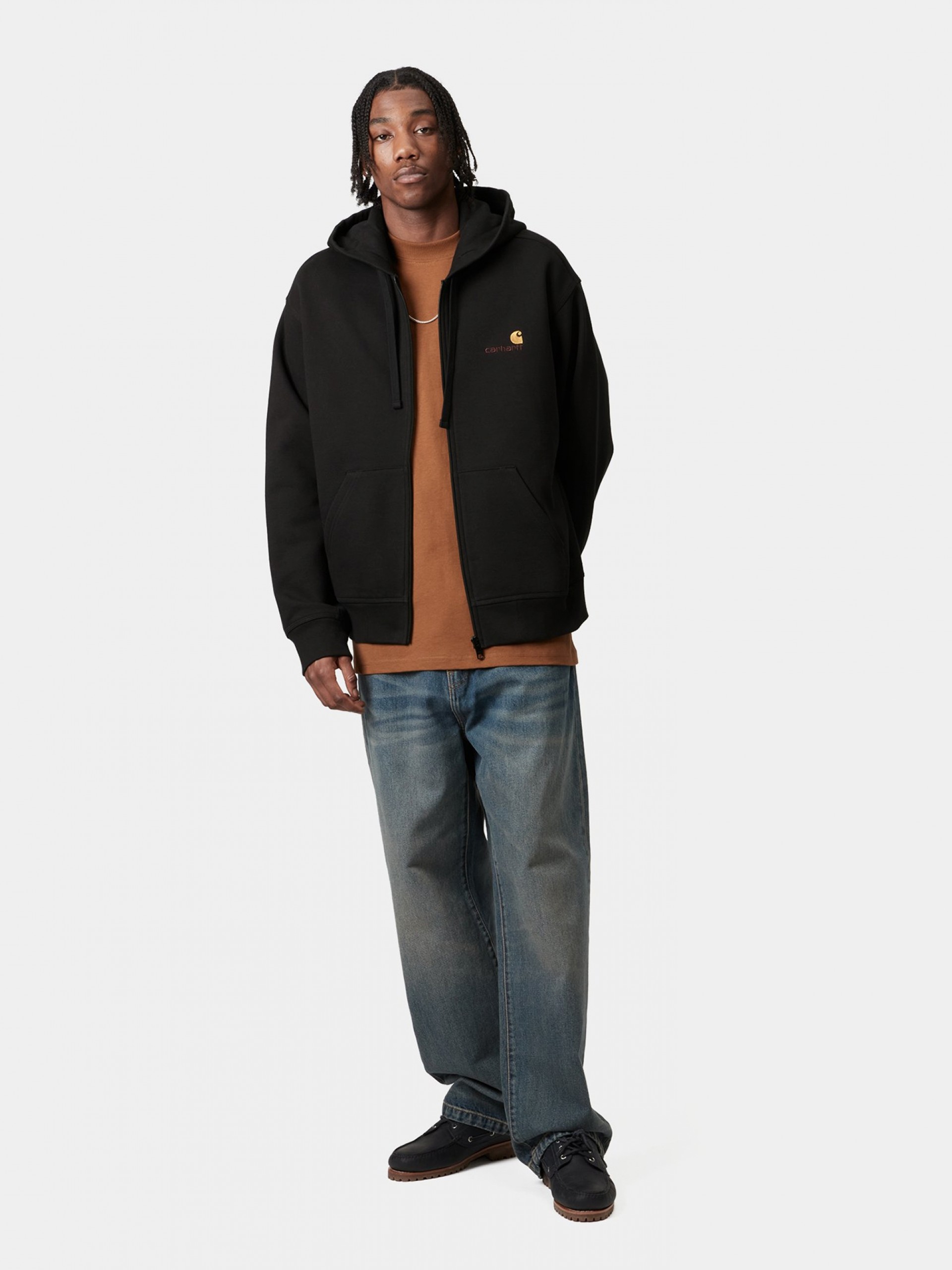 Carhartt WIP American Script Black Hooded Jacket
