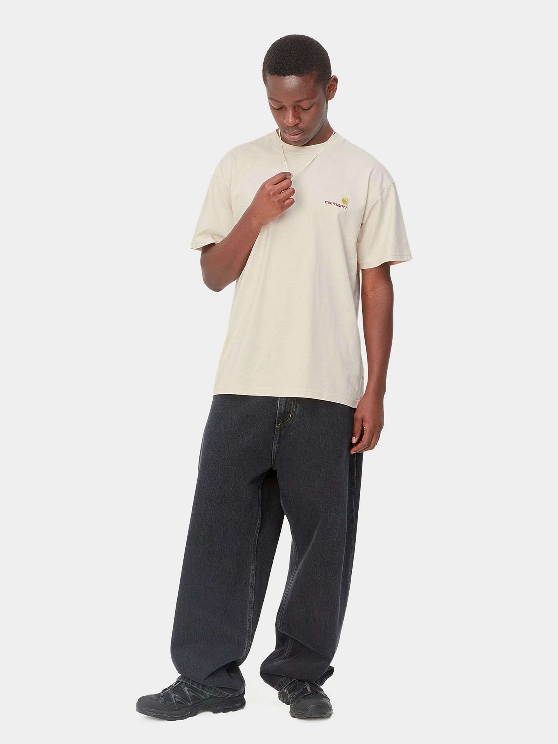 T-shirt Carhartt WIP American Script Bege