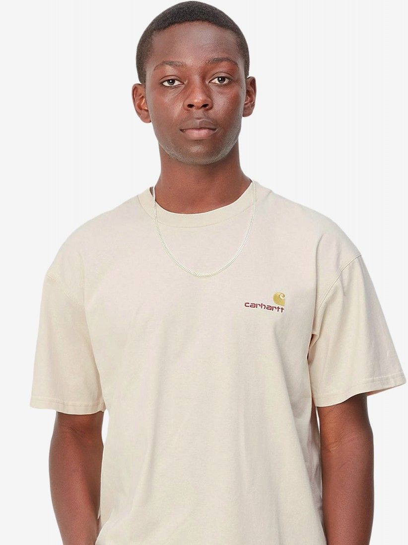 Carhartt WIP American Script Beige T-shirt