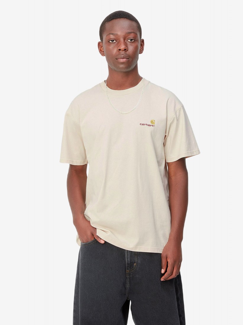 Carhartt WIP American Script Beige T-shirt