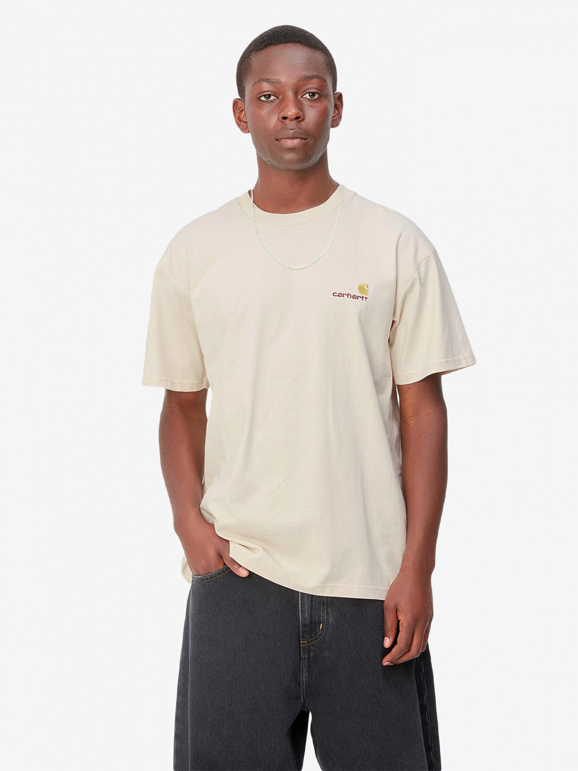 T-shirt Carhartt WIP American Script Bege