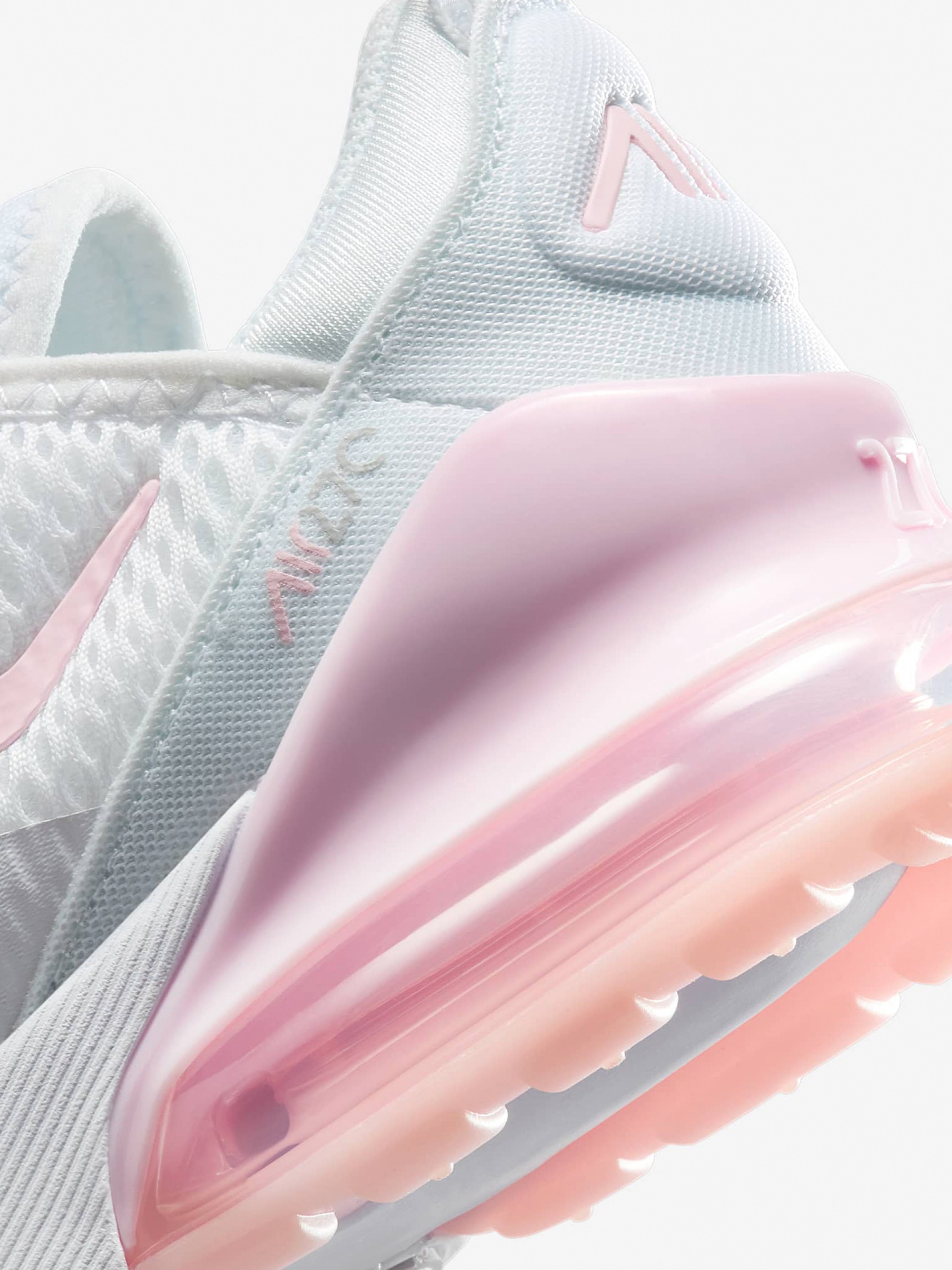 Sapatilhas Nike Air Max 270 Brancas e Rosa Para Criança