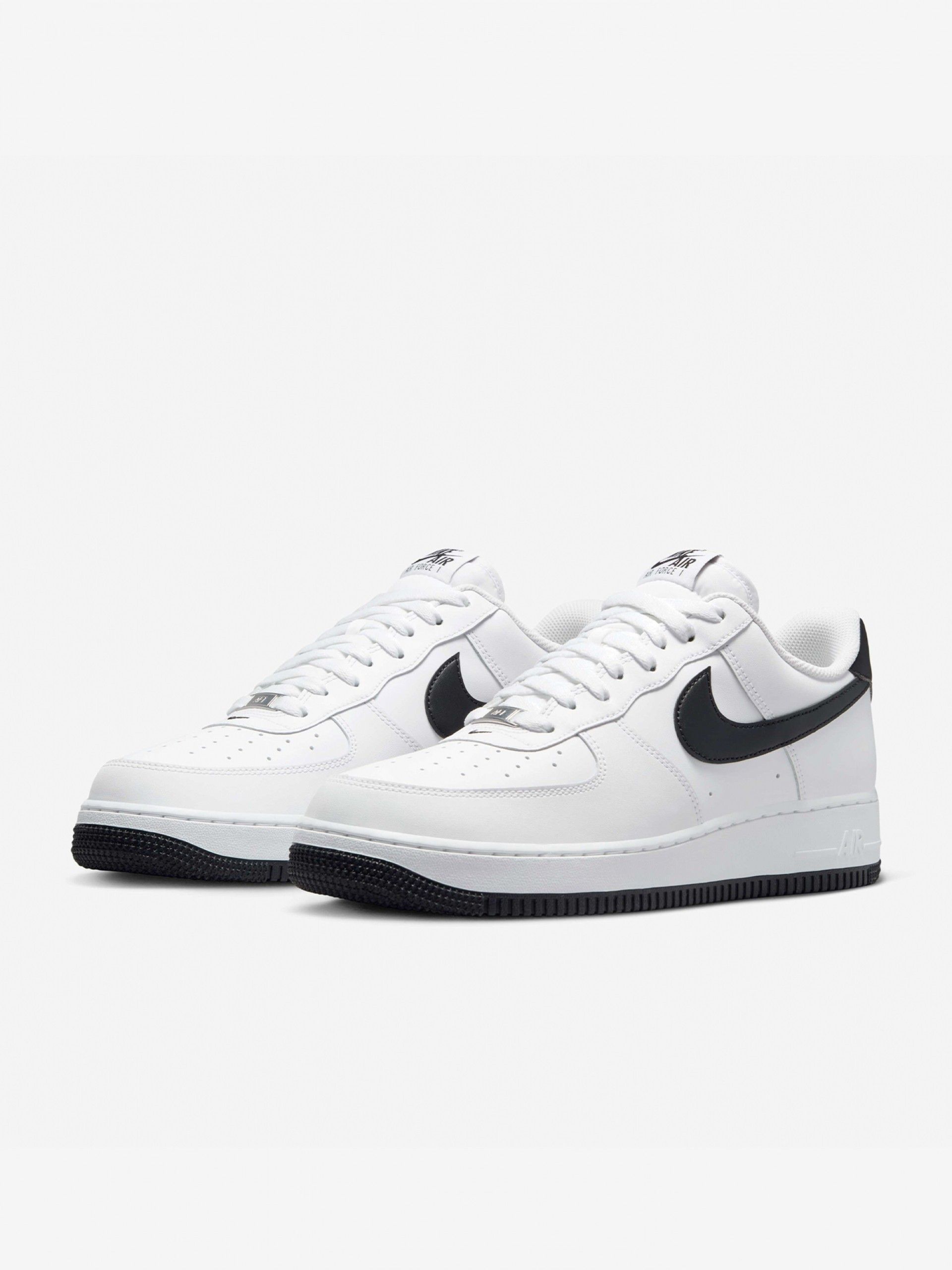 Sapatilhas Nike Air Force 1 Brancas e Pretas Para Homem