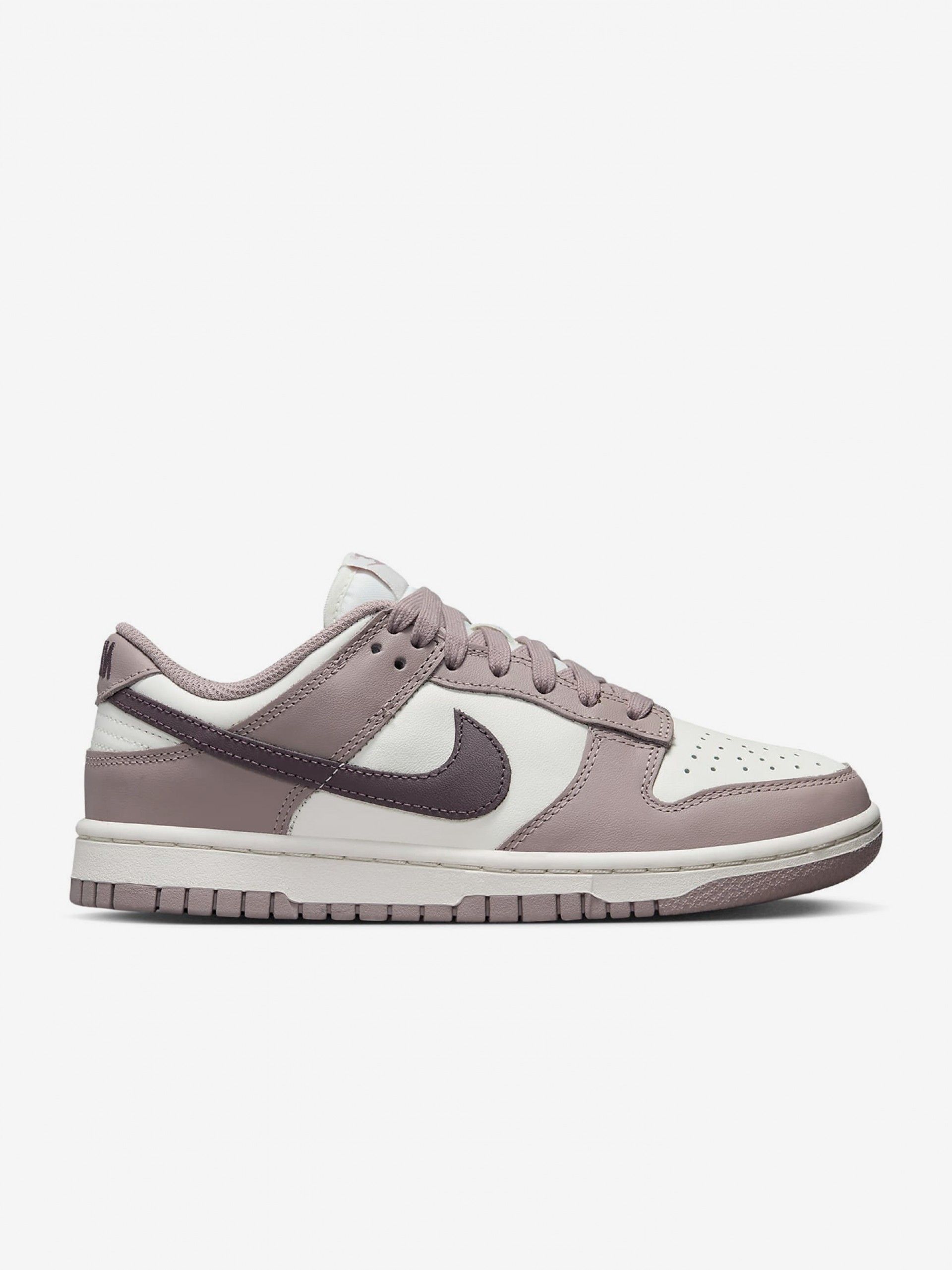Sapatilhas Nike Dunk Low Brancas e Roxas Para Mulher