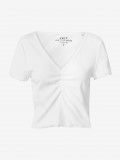 T-shirt ONLBetty S7S V-Neck Branca Para Mulher