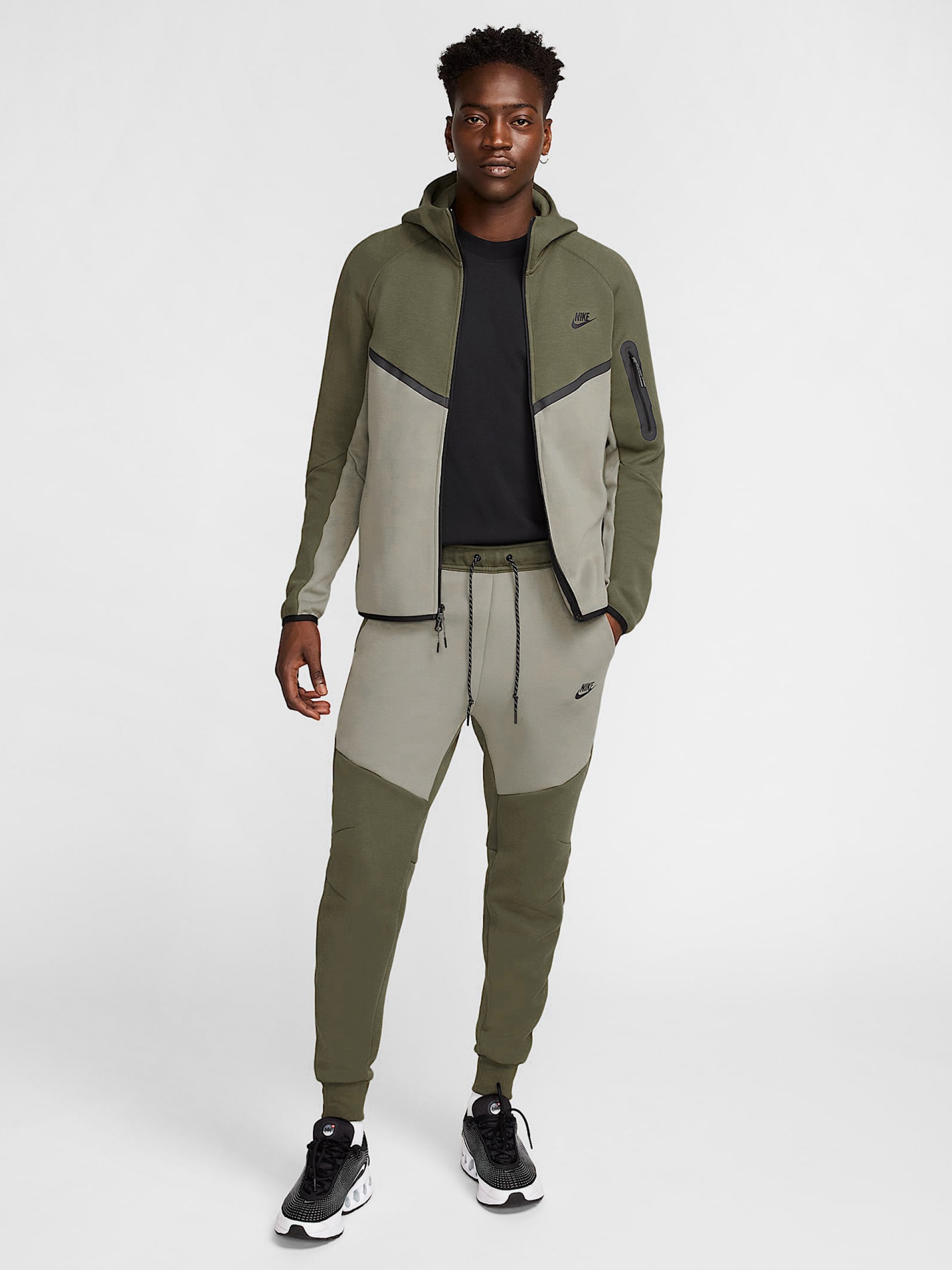 Casaco Nike Tech Fleece Windrunner Verde Para Homem