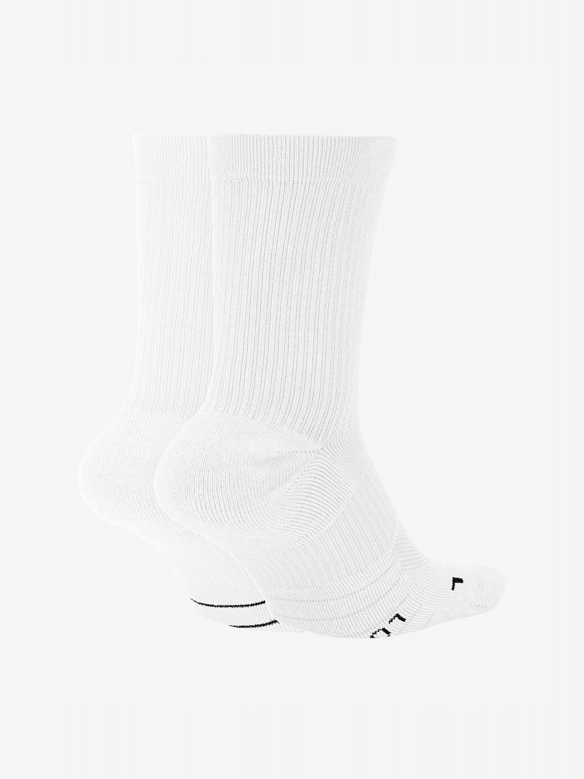 Calcetines de Running Nike Multiplier Crew Blancos (2 Pares)
