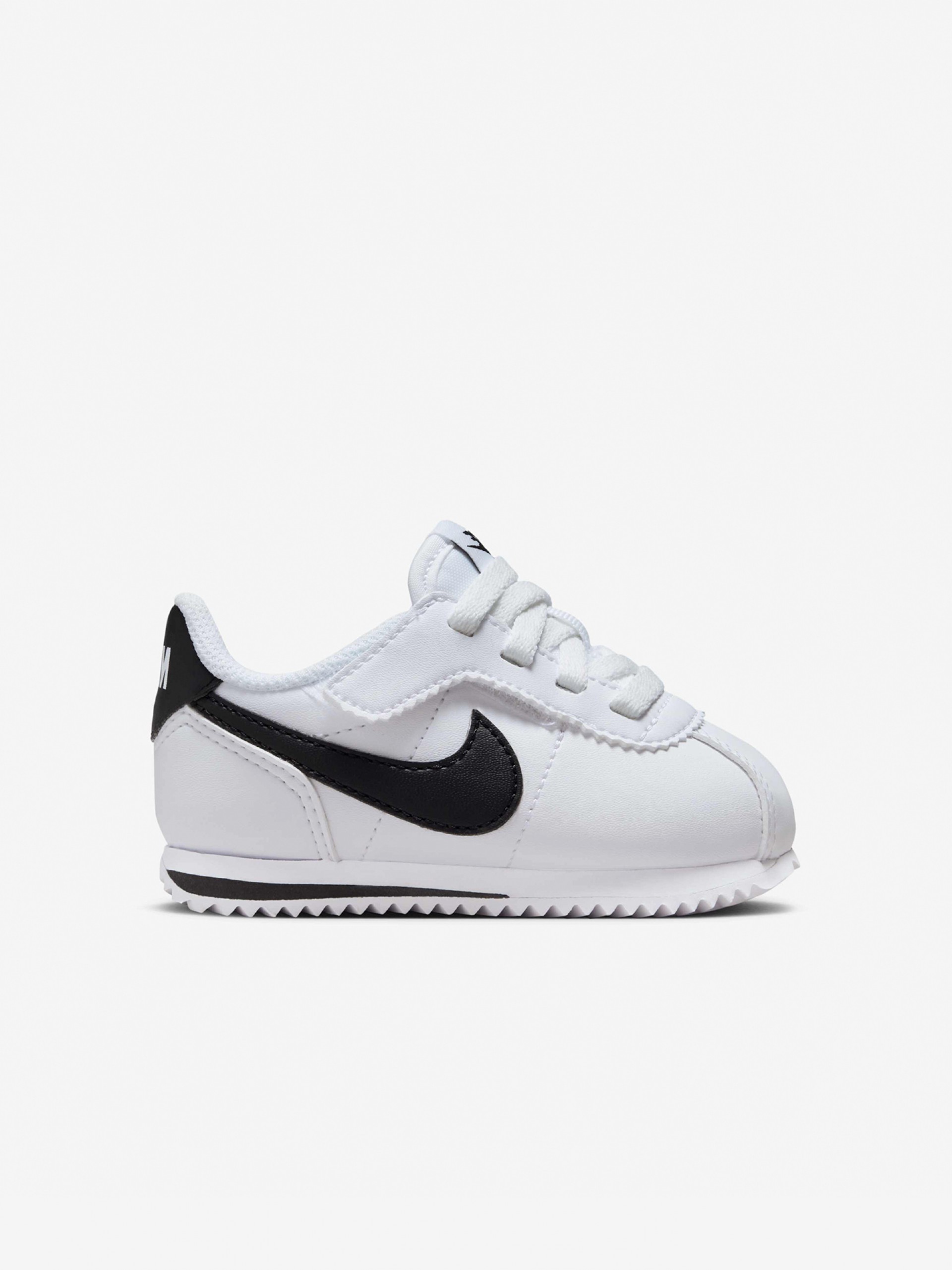 Sapatilhas Nike Cortez Brancas e Pretas Para Bebé