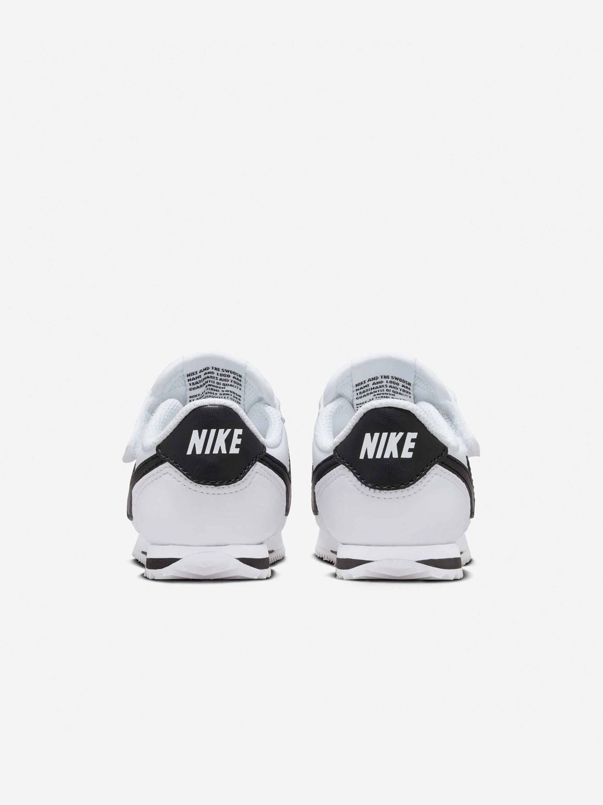 Sapatilhas Nike Cortez Brancas e Pretas Para Bebé