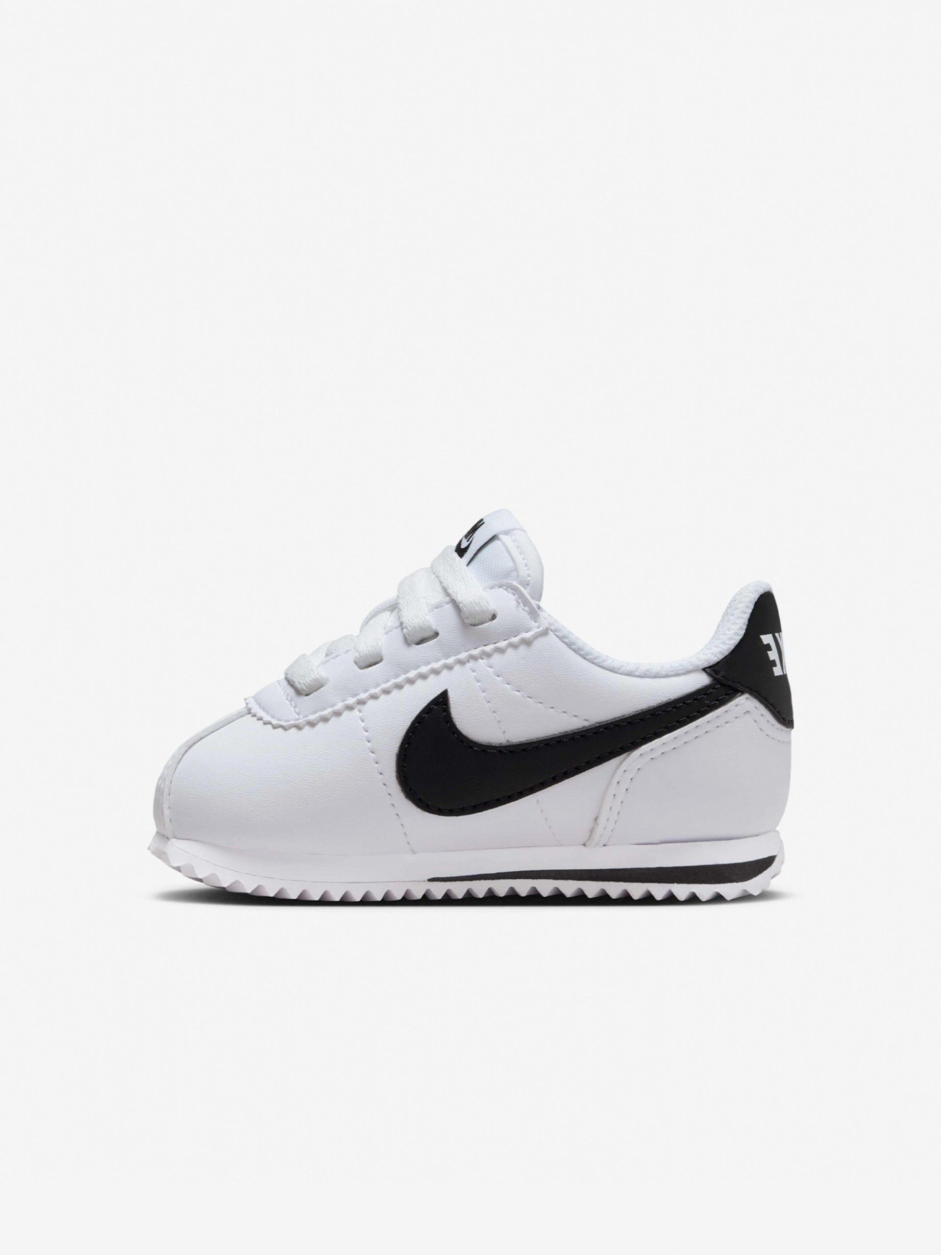 Sapatilhas Nike Cortez Brancas e Pretas Para Bebé