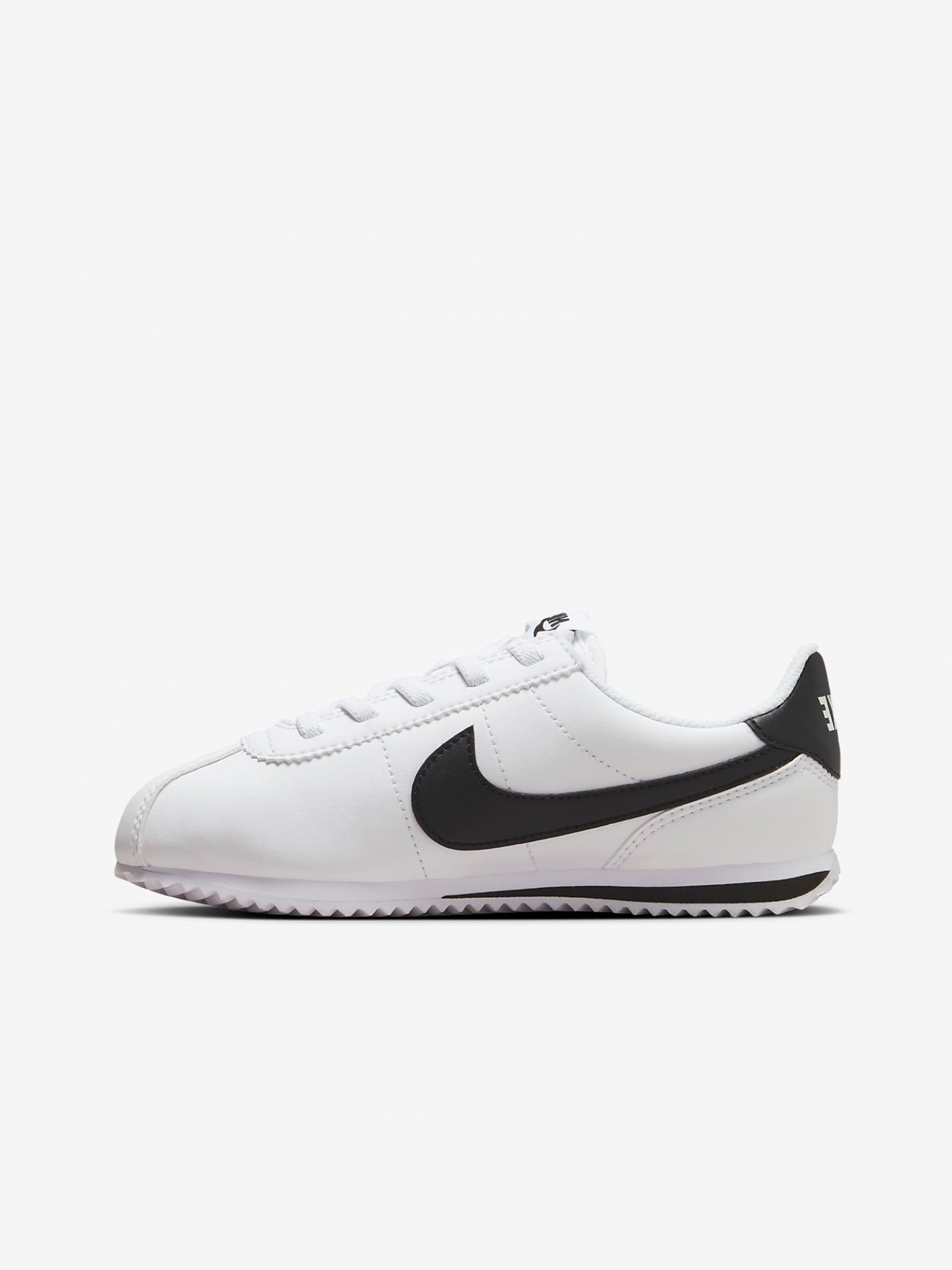 Zapatillas Nike Cortez Blancas y Negras Para Niño