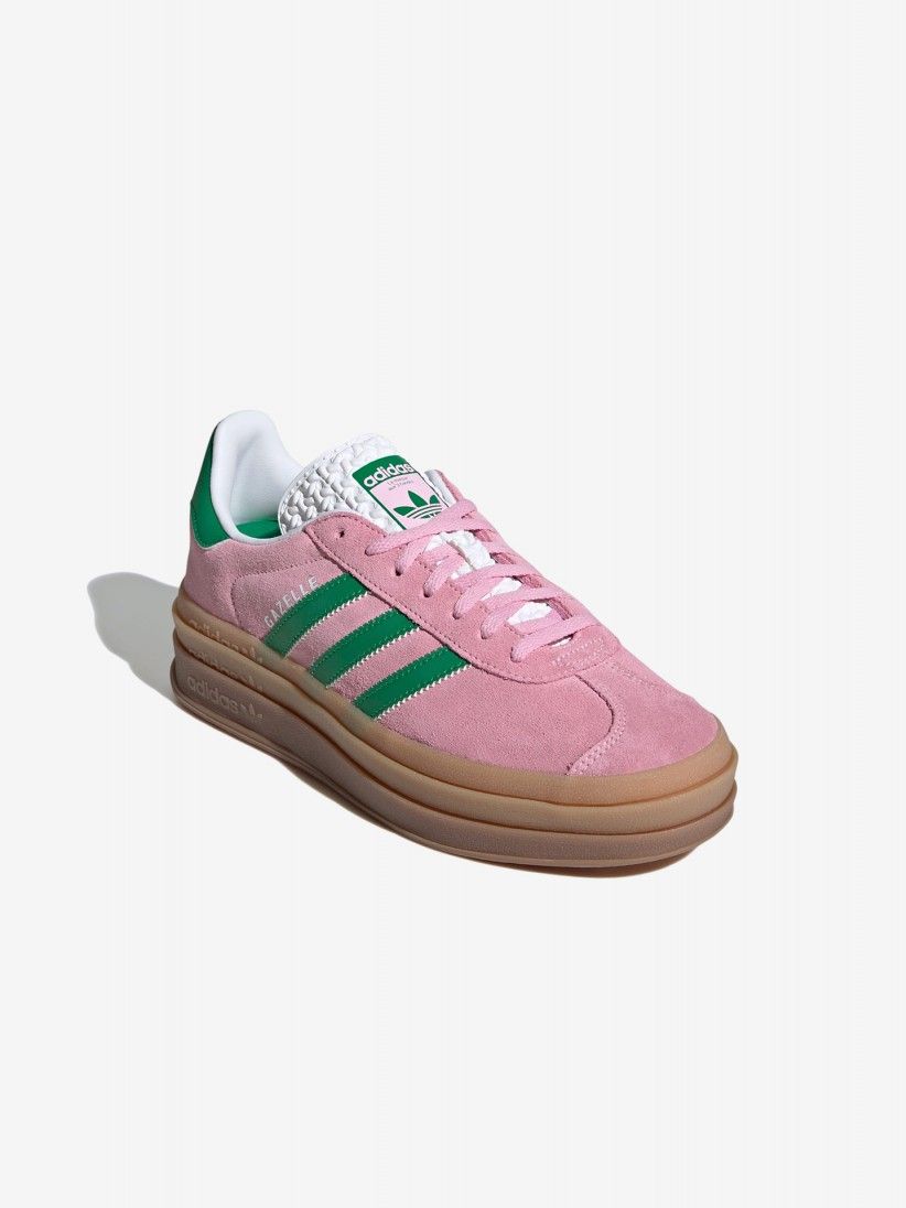Adidas Gazelle Bold W Pink and Green Sneakers