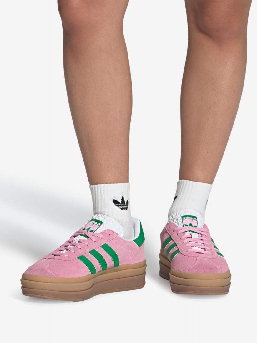 Adidas Gazelle Bold W Pink and Green Sneakers
