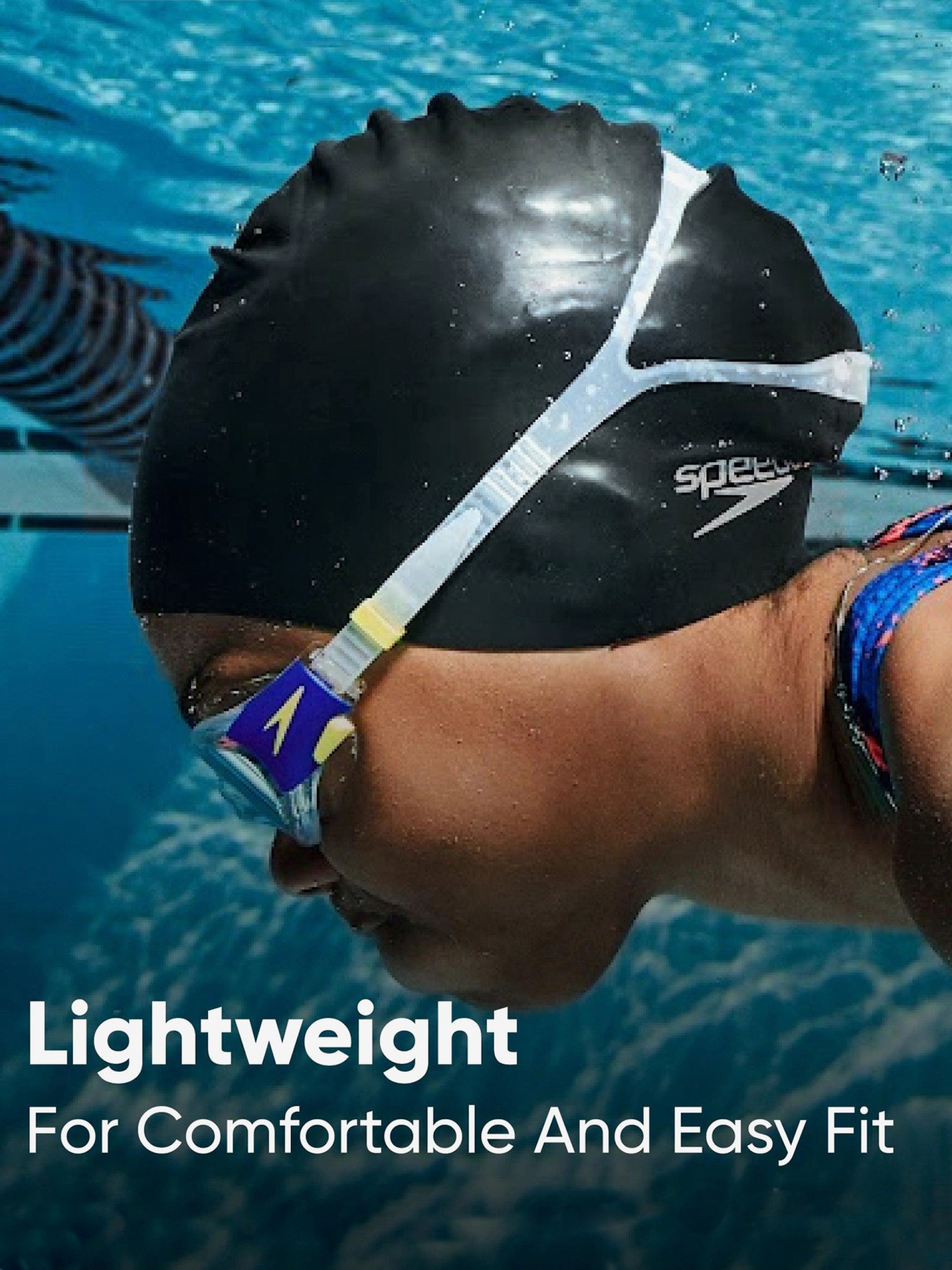 Speedo Long Hair Black Swimming Cap