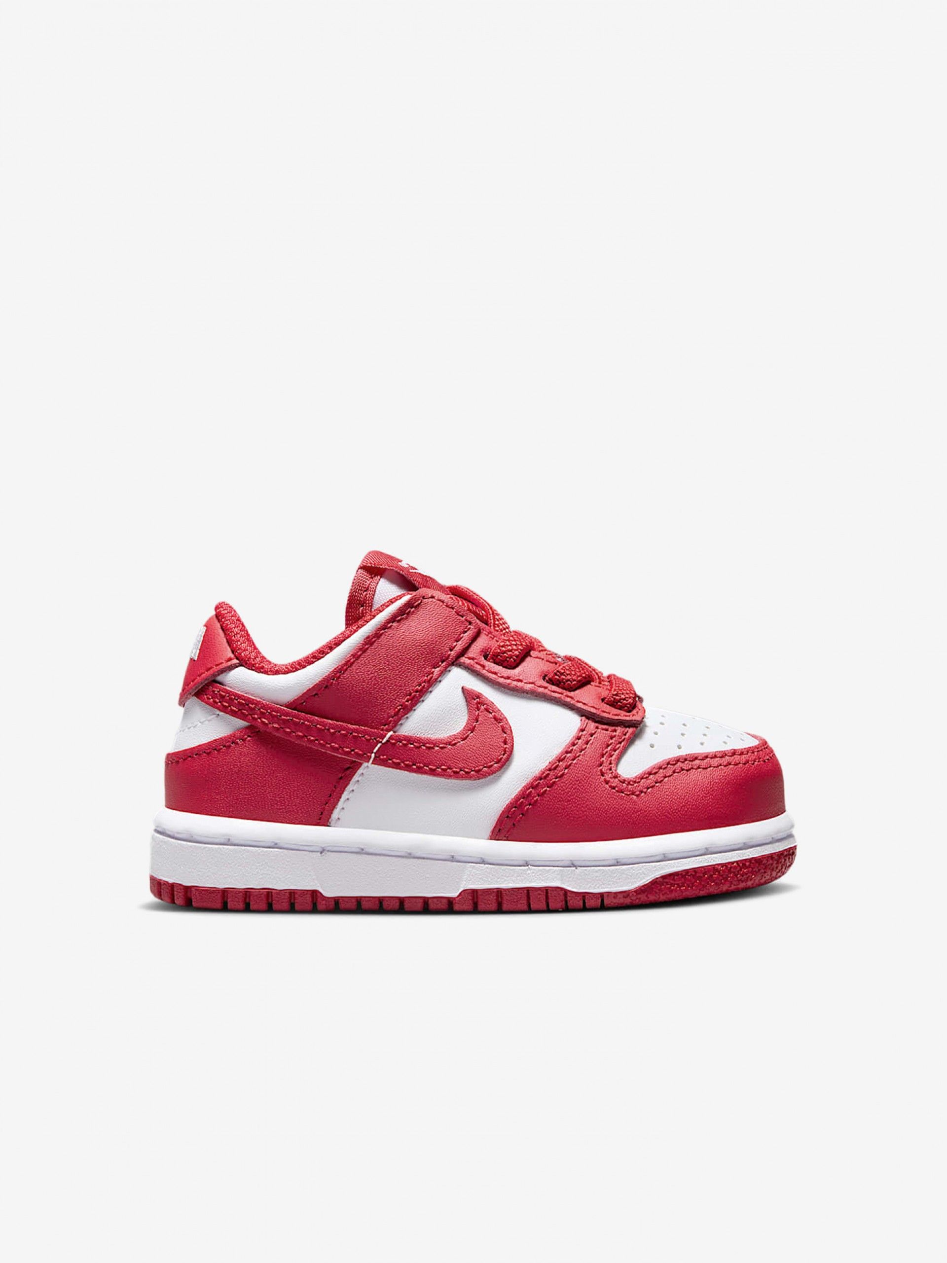 Sapatilhas Nike Dunk Low Vermelhas e Brancas Para Bebé