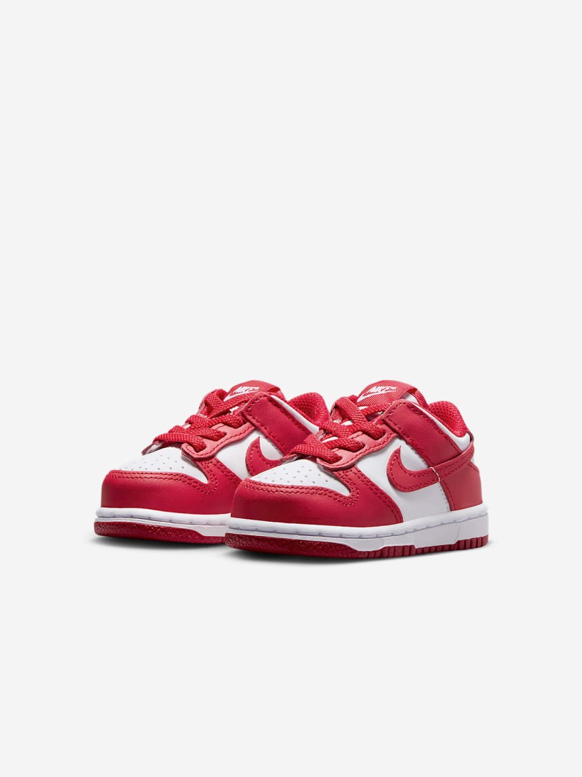 Sapatilhas Nike Dunk Low Vermelhas e Brancas Para Beb