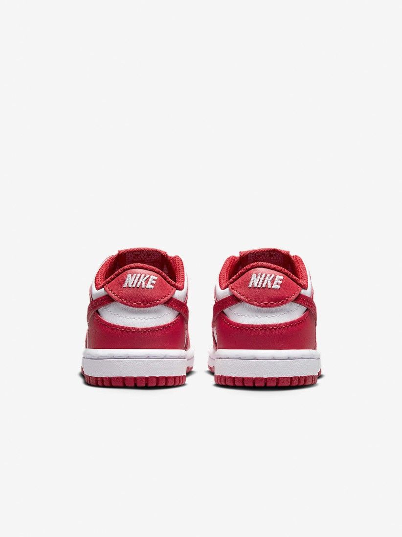 Sapatilhas Nike Dunk Low Vermelhas e Brancas Para Beb