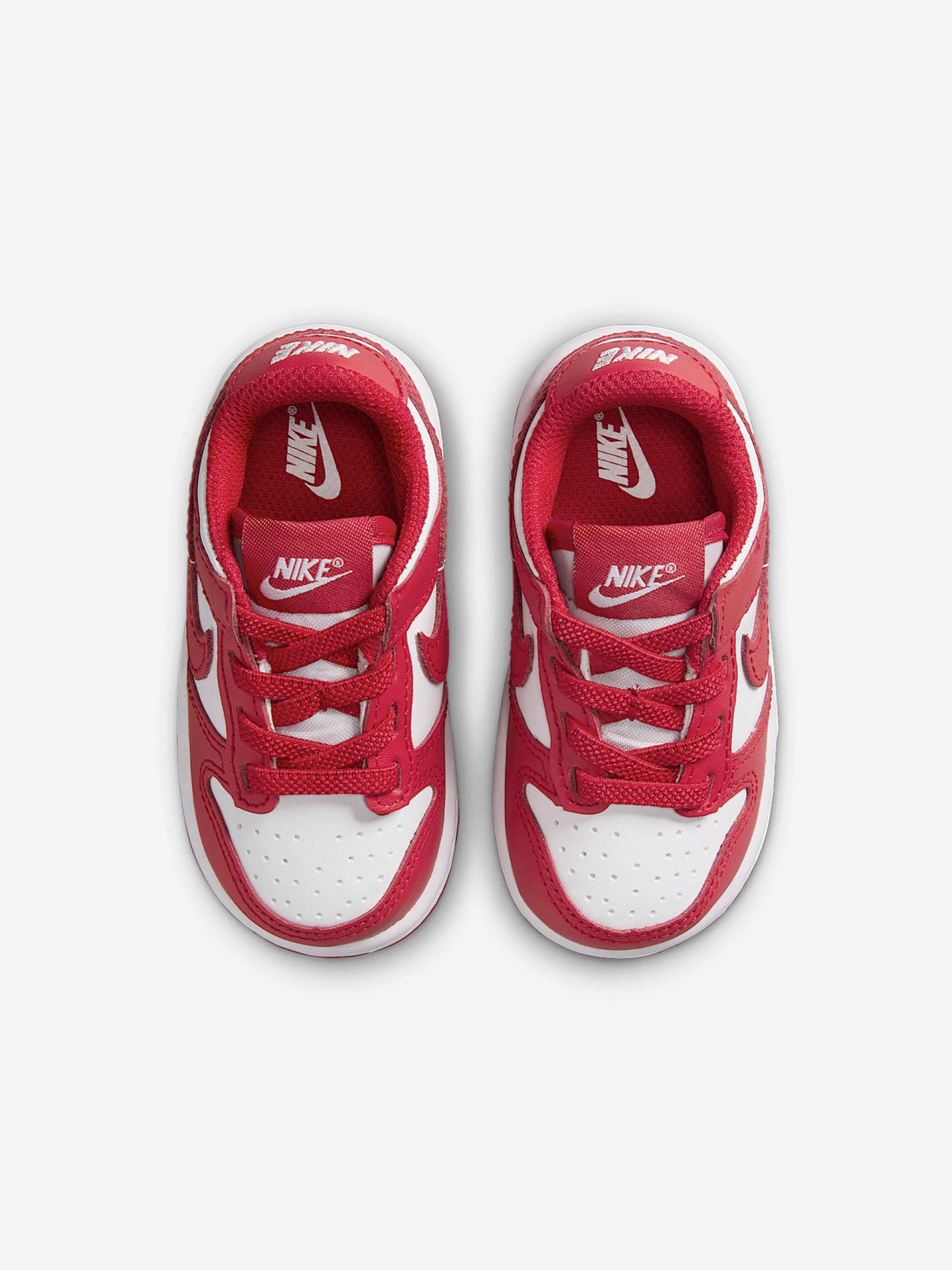 Sapatilhas Nike Dunk Low Vermelhas e Brancas Para Bebé