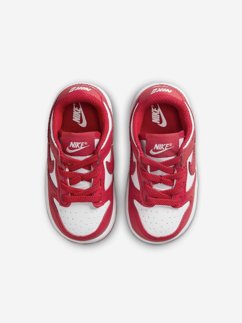 Sapatilhas Nike Dunk Low Vermelhas e Brancas Para Beb